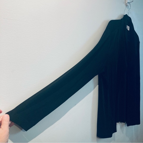 CHICO’S TRAVELLERS Sz 2 Wrinkle Free Slinky Open Front Minimalist Cardigan - Picture 4 of 9